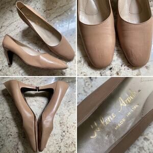 Helene Arpels Park Avenue Tan Leather Classic Pumps Italy 9.5 AA